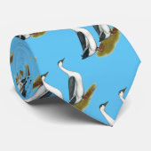 Enten: Blue Magpies Krawatte (Gerollt)