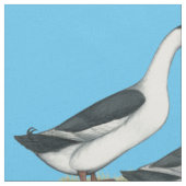 Enten: Blue Magpies Stoff (Nahaufnahme)
