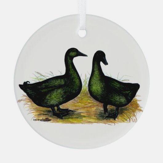Enten: Cayuga Pair Ornament Aus Glas (Rückseite)