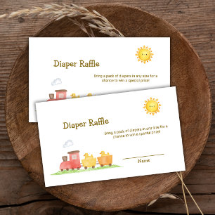 Enten Choo Choo Zug Windel Raffle Babyparty Begleitkarte