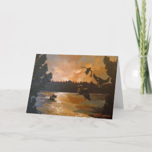 Enten, die herein für die Nachtgruß-Karte Karte