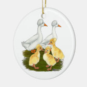 Enten-Familie mit Haube Keramikornament (Links)