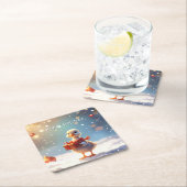 Enten-Feiertags-Papier-Getränkeuntersetzer Rechteckiger Pappuntersetzer (Vor Ort)