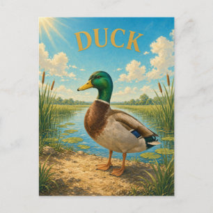 Enten-Feuchtgebiet-Schilf-Aquarell-GeoSaga Postkarte