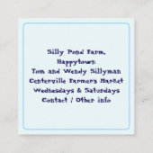 Enten Frische Eier Farm Themenplatz Telefonnummerkarte (Rückseite)