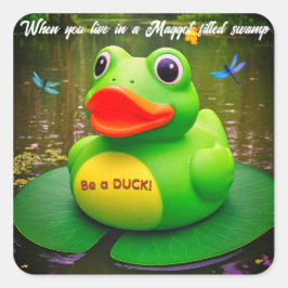 Enten-Frosch-Sumpf Quadratischer Aufkleber