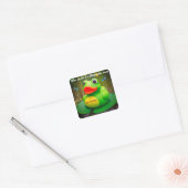 Enten-Frosch-Sumpf Quadratischer Aufkleber (Umschlag)