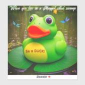 Enten-Frosch-Sumpf-Vinyl-Aufkleber nach Maß Aufkleber (Blatt)