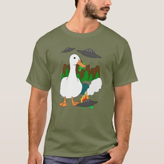 Enten gegen Außerirdischen T-Shirt (Vorderseite)