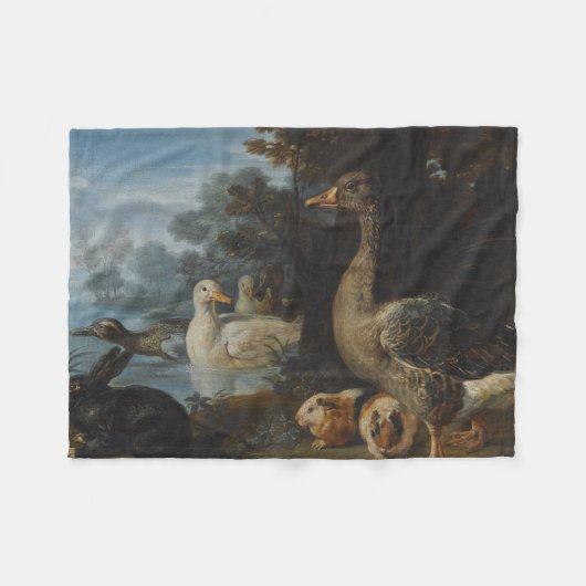 Enten Guinea Schweine und ein Kaninchen in einem b Fleecedecke (Vorderseite (Horizontal))