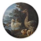 Enten Guinea Schweine und ein Kaninchen in einem b Keramikknauf (Vorderseite)