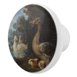 Enten Guinea Schweine und ein Kaninchen in einem b Keramikknauf