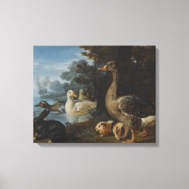 Enten Guinea Schweine und ein Kaninchen in einem b Leinwanddruck