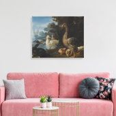 Enten Guinea Schweine und ein Kaninchen in einem b Leinwanddruck (Insitu (Wohnzimmer))