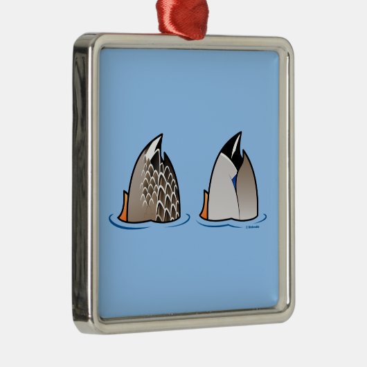 Enten-Hintern Silbernes Ornament (Rechts)
