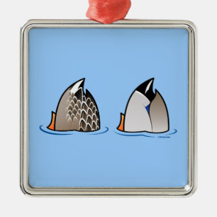 Enten-Hintern Silbernes Ornament