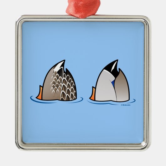 Enten-Hintern Silbernes Ornament (Vorne)