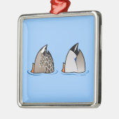 Enten-Hintern Silbernes Ornament (Links)