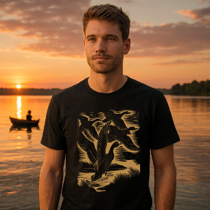Enten im Flug Vintage Art Deco  T-Shirt