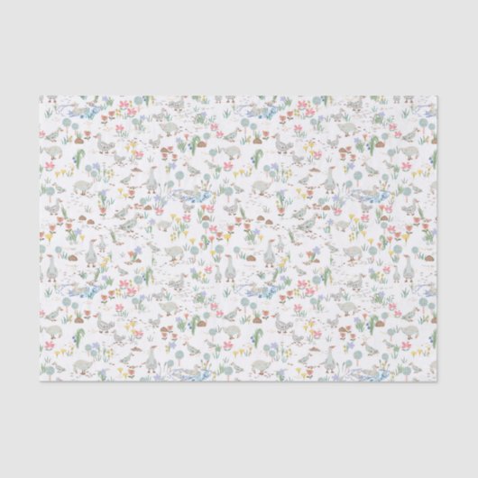 Enten im Garten Seidenpapier (Vorderseite)