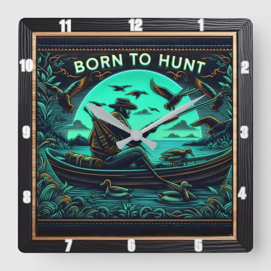 Enten im Nebel Quadratische Wanduhr (Vorderseite)