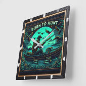 Enten im Nebel Quadratische Wanduhr (Winkel)