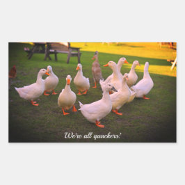 Enten im Park Funny Wir sind alle Quacker Rechteckiger Aufkleber