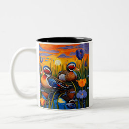 Enten im Schilf Zweifarbige Tasse