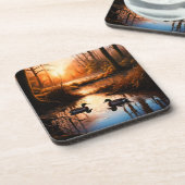 Enten im Sumpf Getränkeuntersetzer (Linke Seite)