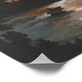 Enten im Teich bei Sonnenuntergang Poster (Ecke)