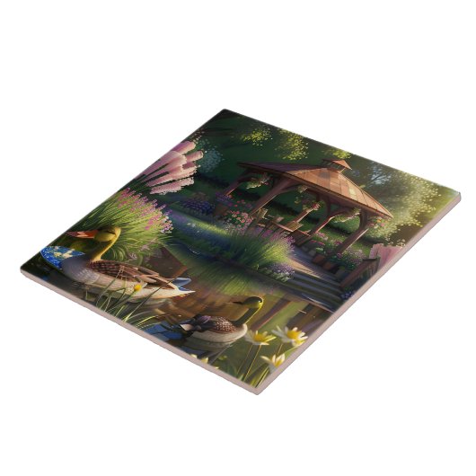 Enten im Teich Fliese (Seite)