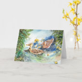 Enten im Teich Karte (Gelbe Blume)