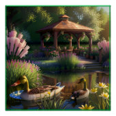 Enten im Teich Poster (Vorderseite)