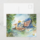 Enten im Teich Postkarte (Vorne/Hinten)
