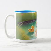 Enten im Teich Zweifarbige Tasse (Links)