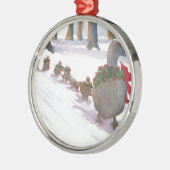 Enten in Boston häufig während der Winterferien Silbernes Ornament (Links)