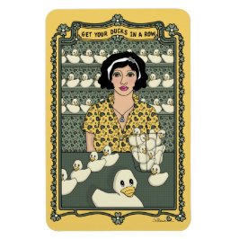 Enten in einem Kühlschrank-Magnet mit Zeile_C_4x6 Magnet