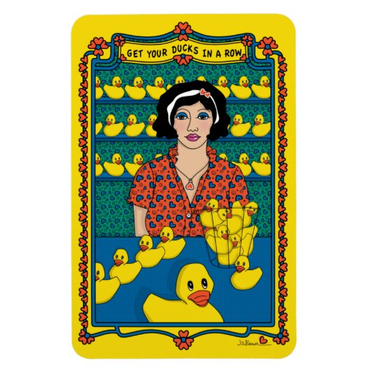 Enten in einem Row_B_4x6 Kühlschrank Magnet (Vertikal)