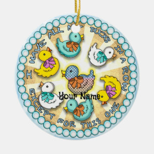 Enten In Einer Reihe Enten-Ornament Keramik Ornament