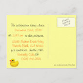 "Enten in einer Reihe" Personalisierte Dusche Einl Einladungspostkarte (Rückseite)