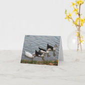 Enten in einer Row-Note-Karte Karte (Gelbe Blume)