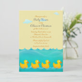 Enten-in Folge Babyparty-Einladung Einladung (Stehend Vorderseite)