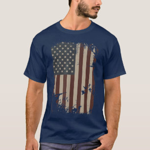 Enten Jagd amerikanische Flagge Vintag Hunter Duck T-Shirt