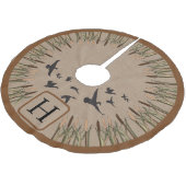 Enten-Jagd-Monogramm-Gewohnheit Polyester Weihnachtsbaumdecke (Schrägansicht)