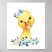 Enten, Landtiere, Blütenblumen, Junge Kinderzimmer Poster (Vorne)
