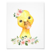 Enten, Landtiere, rosa Blume, Kinderzimmer von Mäd Fotodruck (Vorne)