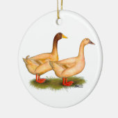 Enten:  Lederfarbenes Orpington Keramik Ornament (Links)