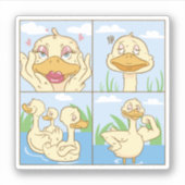 Enten machen Niedliche Dinge : LIEBE Aufkleber (Vorderseite)