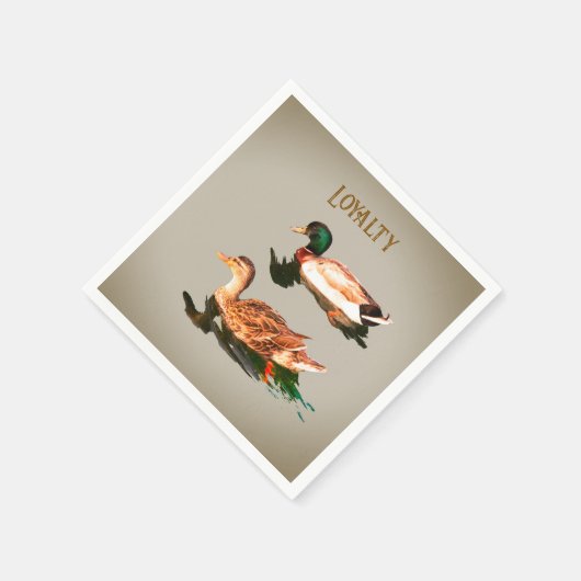 Enten mallards. Loyalität Serviette (Ecke)