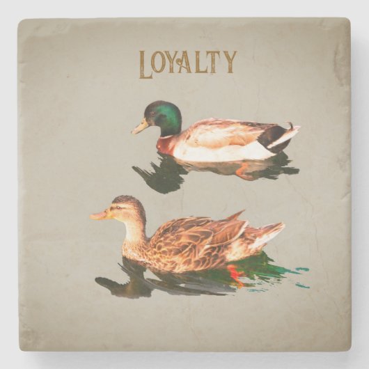 Enten mallards. Loyalität Steinuntersetzer (Vorderseite)